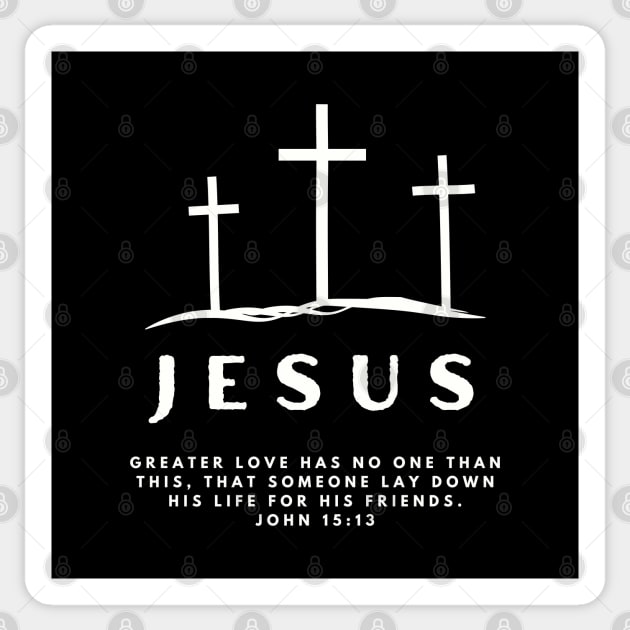 Calvary Crosses Sticker by threadsjam